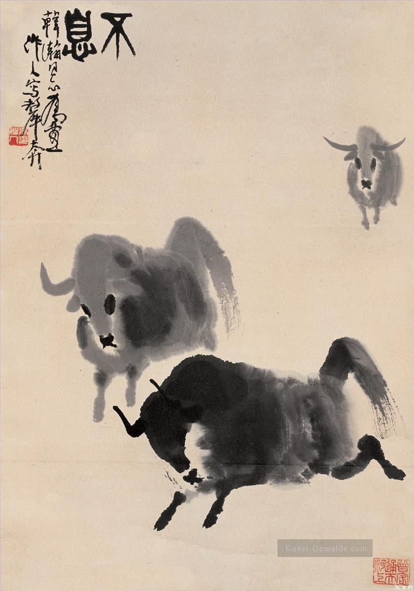 Wu zuoren running cattle Chinesische Malerei Ölgemälde
